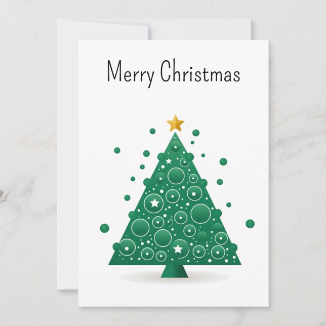 Funny Cool Comic Minimalist Modern Christmas Tree Holiday Card (Front)
