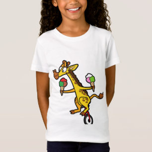 Funny Cool Cute Giraffe Unicycle Ice Cream T-Shirt