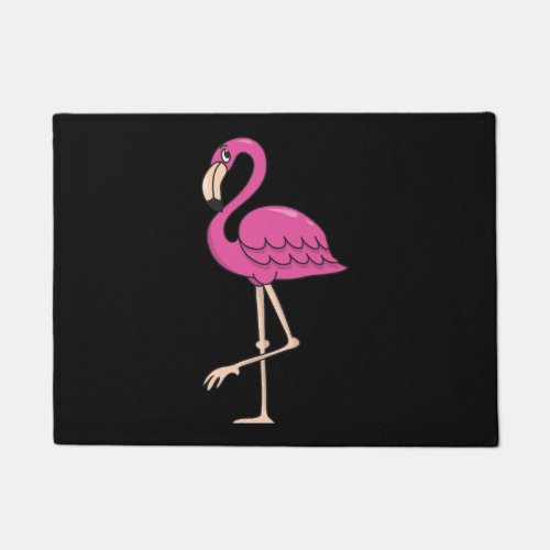 Funny Cool Cute Pink Flamingo Bird  Doormat