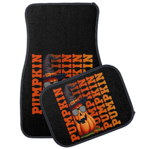 Funny Cool Cute Pumpkin fall autumn Thanksgiving Car Floor Mat