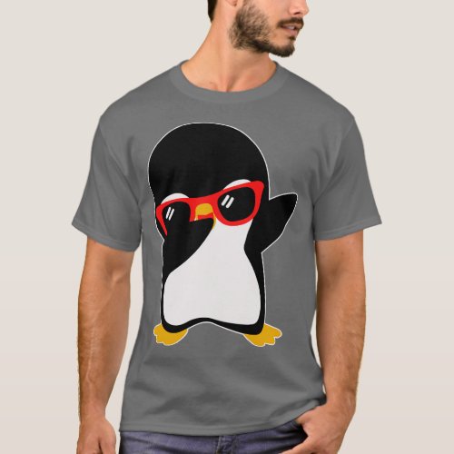 Funny Cool Dabbing Penguin Boy T_Shirt