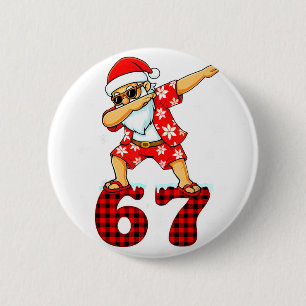 Funny Cool Dabbing Santa Hawaii 67 Meme Christmas  Button