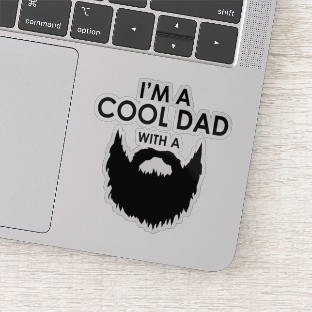 Funny cool Dad beard words Sticker (Detail)