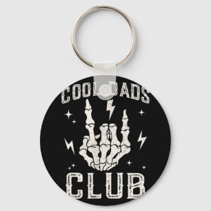 Funny Cool Dads Club Retro Skeleton Dad Keychain