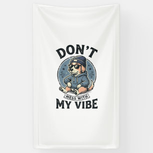Funny Cool Dog Vibe Vintage Vector T-Shirt Design_ Banner