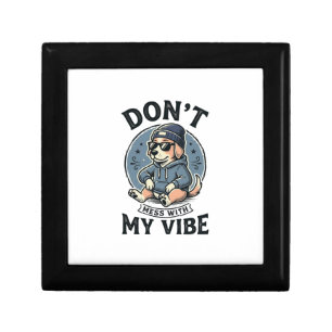 Funny Cool Dog Vibe Vintage Vector T-Shirt Design_ Gift Box