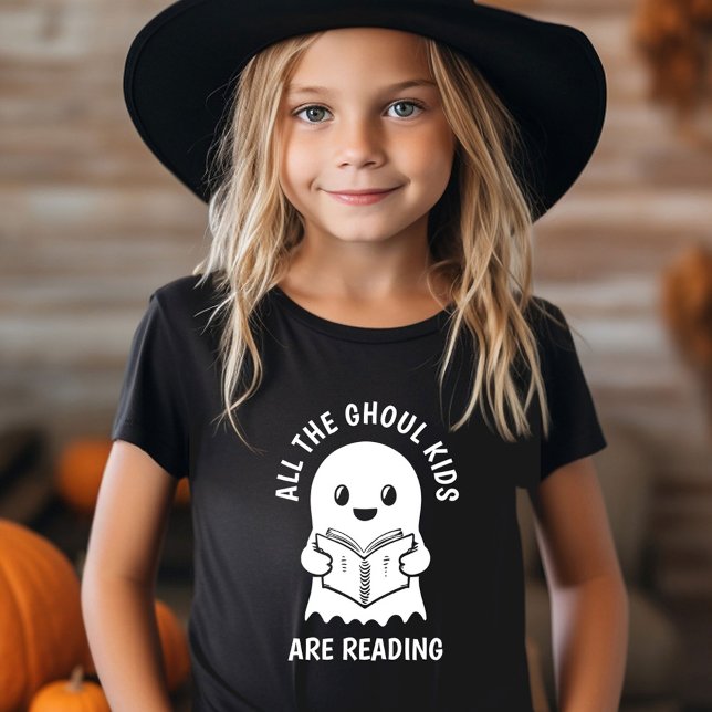 Funny Cool Ghost GHOUL Kids are Reading  T-Shirt (Get ready for spooky fun! 👻 #FunnyGhostTee #GhoulKidsClub)