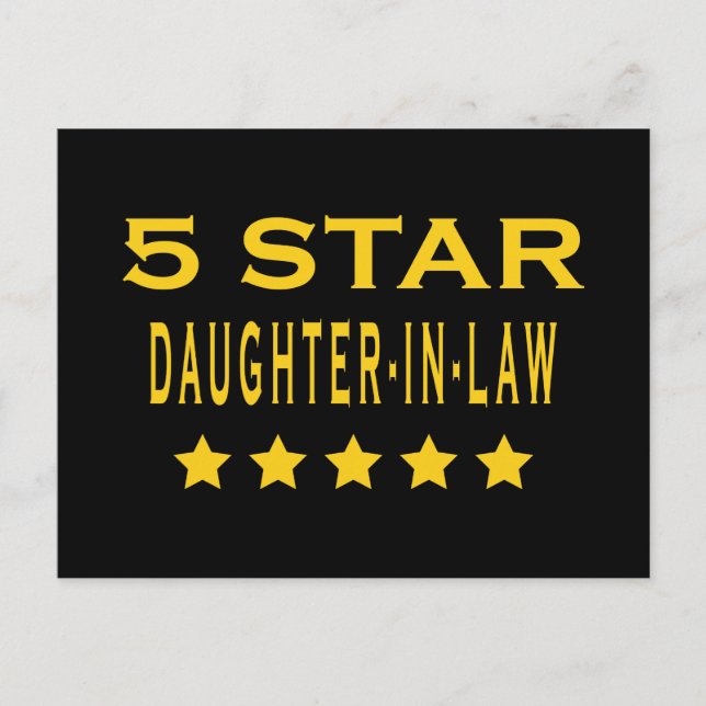 Funny Cool Gifts : Five Star Daughter in Law Postcard (Front)