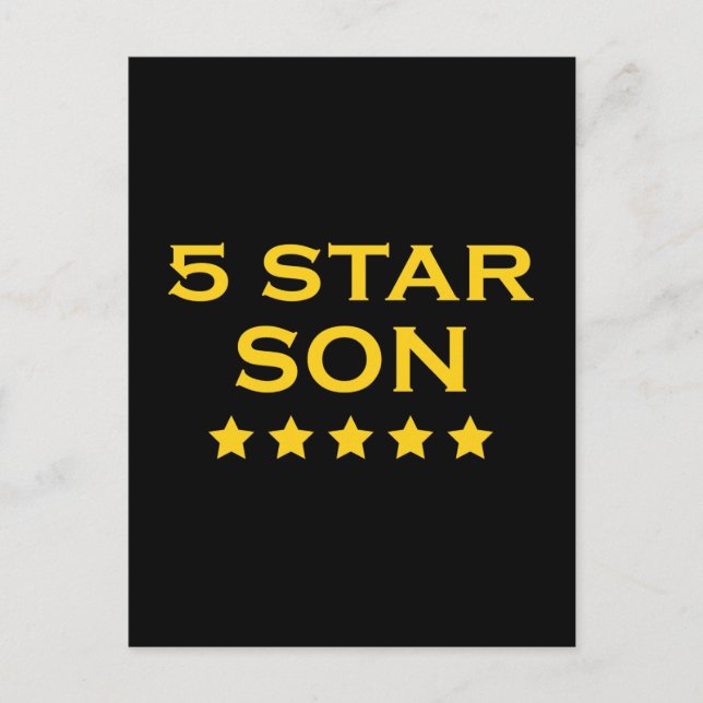 Funny Cool Gifts : Five Star Son Postcard (Front)