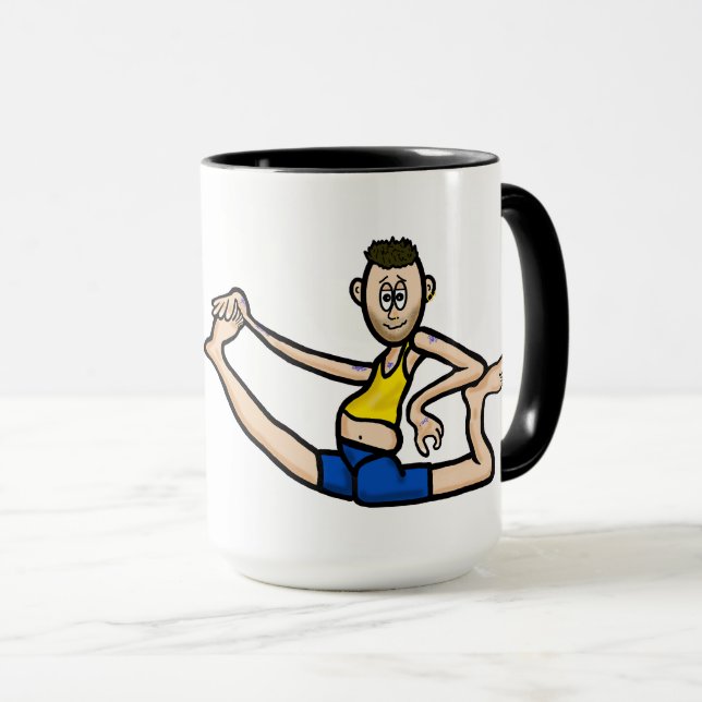 Funny Cool Male Yoga Mug (Front Right)
