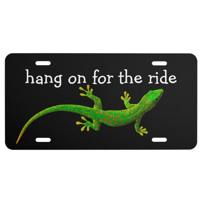 Funny Cool Nature Gecko Lizard License Plate (Front)
