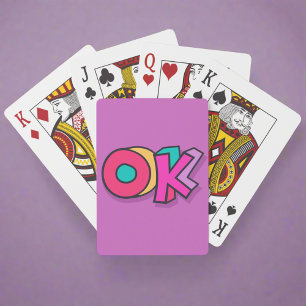 Funny Cool "OK" Bold Purple Colors Trendy Game Poker Cards
