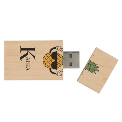 Funny cool pineapple USB Wooden Flash Drive