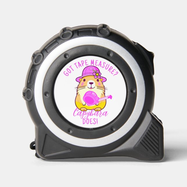 Funny Cool Pink Kids Capybara Quote Tape Measure (Front)