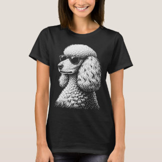 Funny Cool Poodle Sunglasses Art for Women Girls  T-Shirt