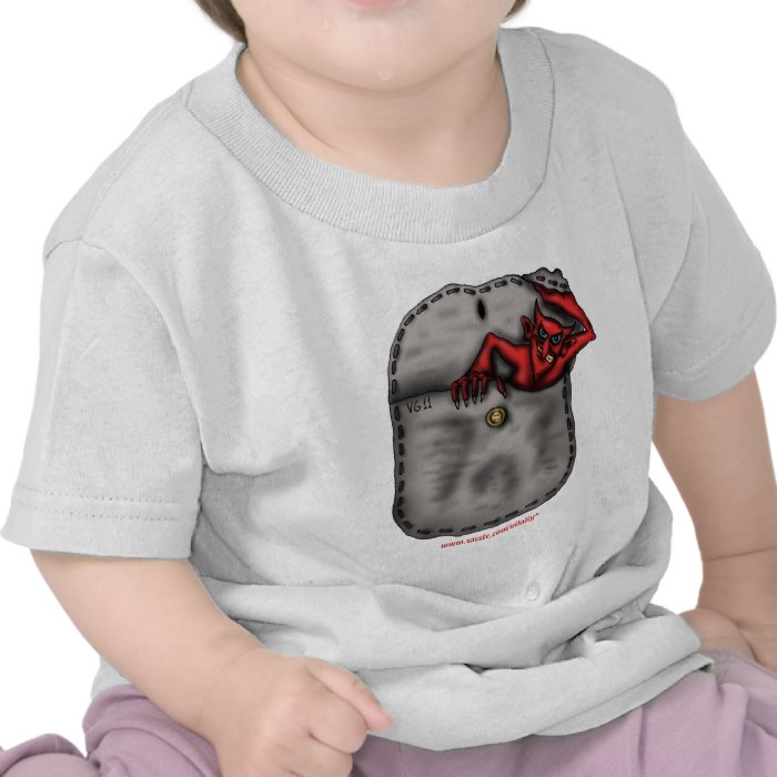 Funny cool red devil in the pocket baby t shirt