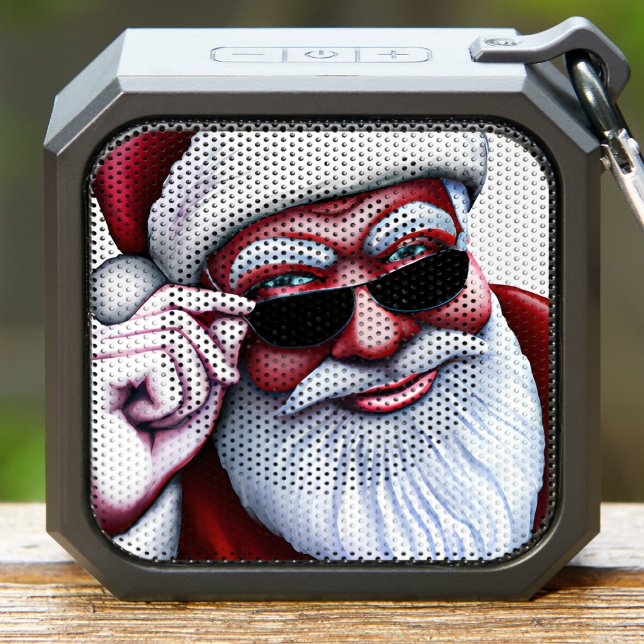 Funny Cool Santa Claus in Sunglasses Christmas Bluetooth Speaker (cool santa claus wearing sunglasses Christmas speaker)