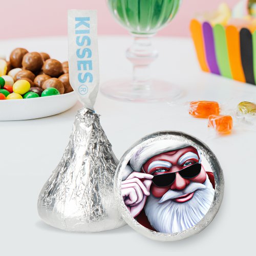 Funny Cool Santa Claus in Sunglasses Christmas Hersheys Kisses