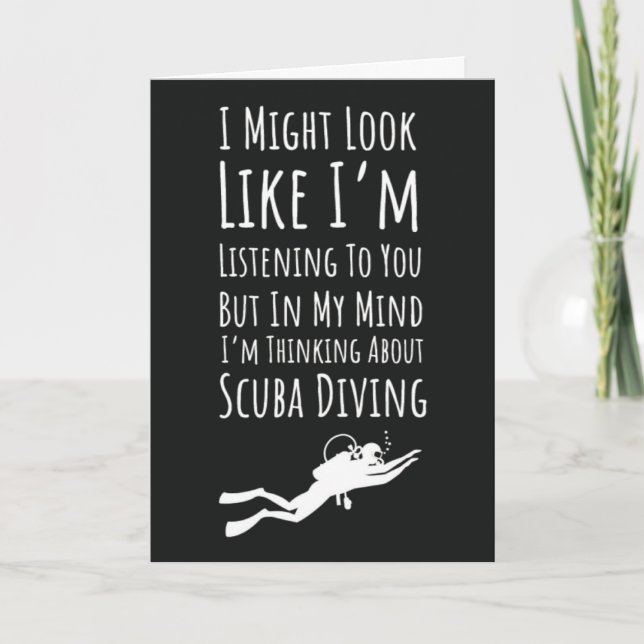 Funny Cool Scuba Diver Cards Diving Snorkeling  (Front)