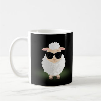 Funny Cool Sheep Sunglasses Neon Green Cartoon Coffee Mug