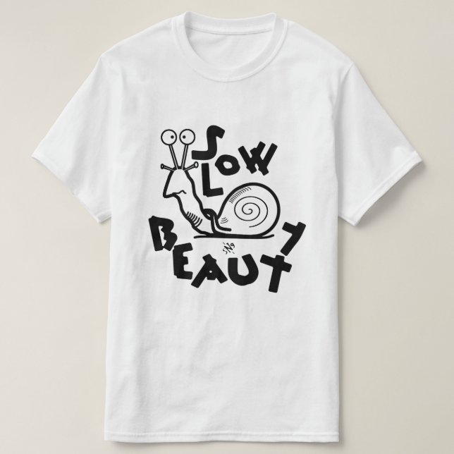 Funny Cool Snail Cartoon T-Shirt (Design Front)