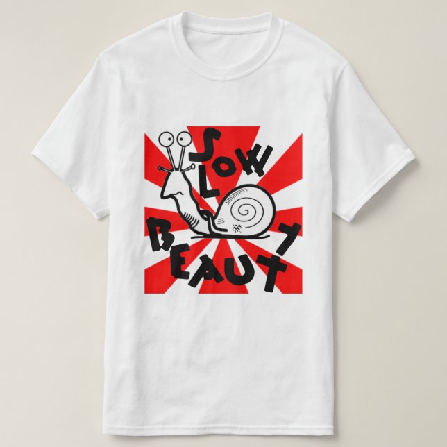 Funny Cool Snail Cartoon T-Shirt (Design Front)