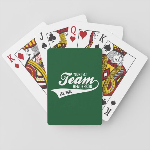 Funny Cool Sports Team Logo Your Custom Team Name Playing Cards
