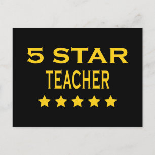 Funny Cool Teachers : Five Star Teacher Postcard