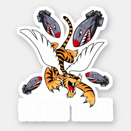Funny Cool Tiger Flying Novelty Graphic Perfect d Sticker
