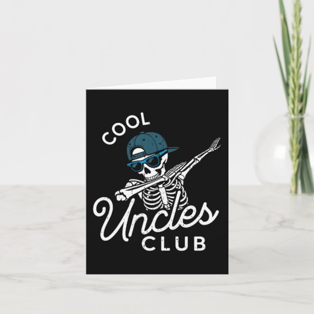 Funny Cool Uncles Club Shirt Funny Skeleton Uncle  Card (Front)