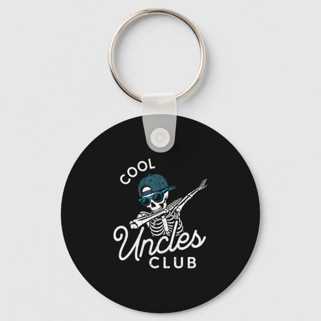 Funny Cool Uncles Club Shirt Funny Skeleton Uncle  Keychain (Front)