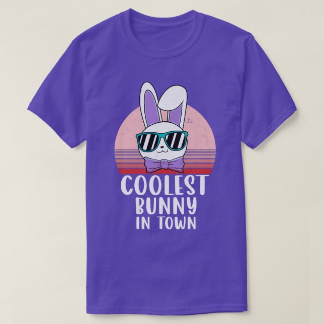 Funny Coolest Bunny In Town Sunglasses Easter Day  T-Shirt (Design Front)