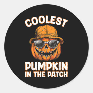 Funny Coolest Pumpkin In The Patch Halloween Classic Round Sticker