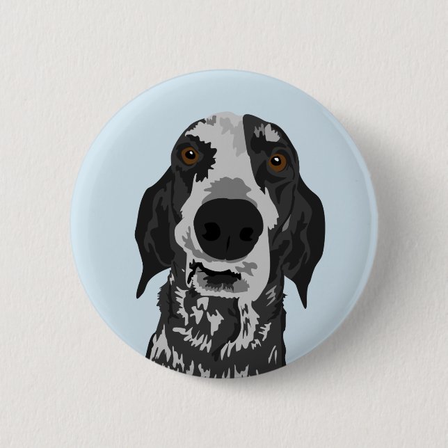Funny Coonhound face button (Front)