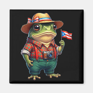 Funny Coqui Frog Puerto Rico Flag Taino Boricua Hi Magnet