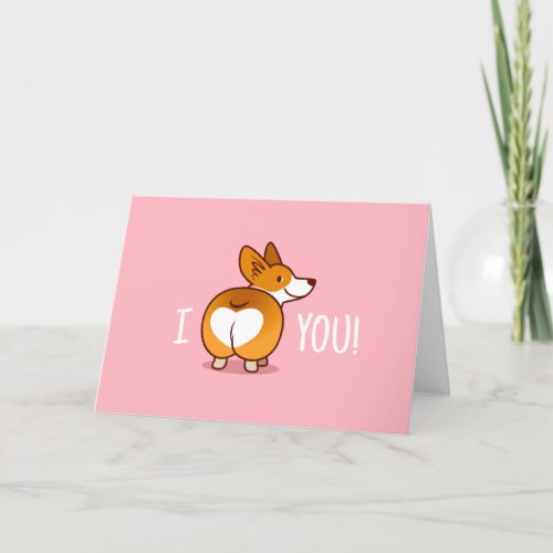 Funny Corgi Butt Valentines Day Card