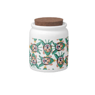 Funny Corgi Christmas Pattern Candy Jar
