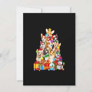 Funny Corgi Christmas Tree Lights Gift Dog Lover Invitation