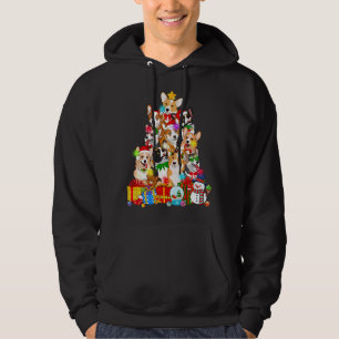 Funny Corgi Christmas Tree Lights Puppy Corgi Dog Hoodie