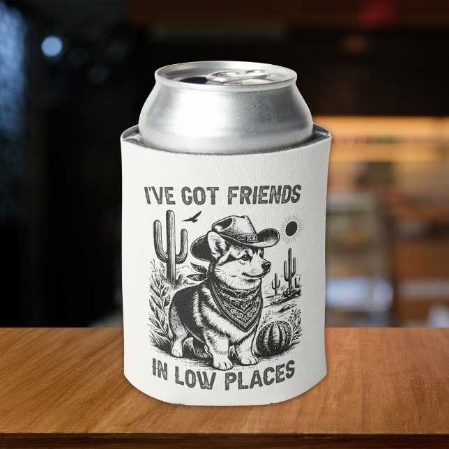 Funny Corgi Cowboy Can Cooler (Creator Uploaded)