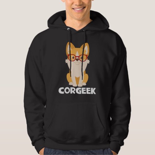 Funny Corgi Dad Puppy Dog Lover Gift Cute Corgeek Hoodie