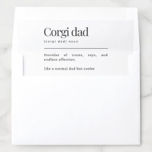 Funny Corgi Definition Corgi Dad Birthday Gift Envelope Liner