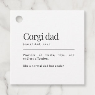 Funny Corgi Definition Corgi Dad Birthday Gift Favor Tags