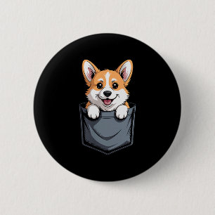 Funny Corgi Design For Men Women Welsh Corgi Dog L Button
