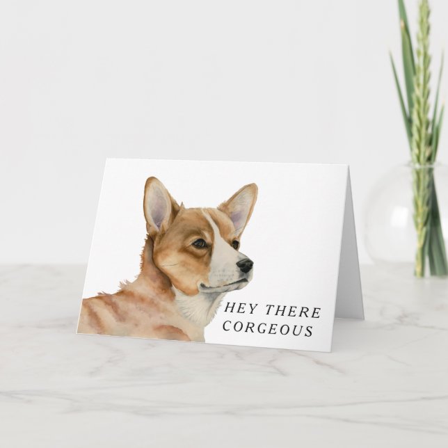 Funny Corgi Dog Happy Birthday Corgeous Card (Front)