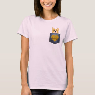 Funny Corgi Dog In A Pocket Wassup Novelty T-Shirt