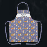 Funny Corgi Dog Lover Dog Mom Dad Custom Apron<br><div class="desc">The perfect apron for dog lovers - design features a pattern of happy corgi dogs. Add two lines of custom text to personalize - dog mom or dad's name, business name or delete. Perfect to wear when giving your doggie a bath or brushing your dog - or great for anyone...</div>