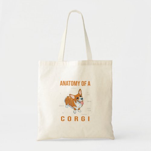 funny corgi dog lover tote bag
