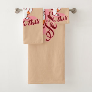 Funny Corgi Dog Middle Finger Fetch This Bath Towel Set