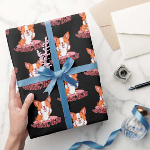 Funny Corgi Dog Middle Finger Fetch This Wrapping Paper